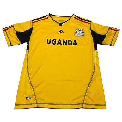 Uganda FC Soccer Jersey Mens Large Adidas Yellow Red Futbol The Cranes Hipster • $19.99