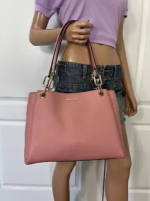 Michael Kors Trisha Large Triple Gusset Compartment Shoulder Bag PrimRose Pink • $99