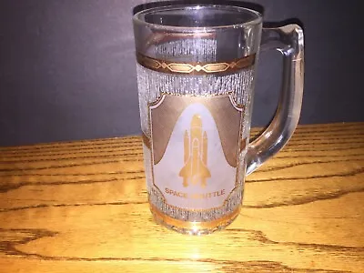 Vintage NASA Kennedy Space Center Shuttle Gold Culver Glass Beer Mug Stein • $17.11