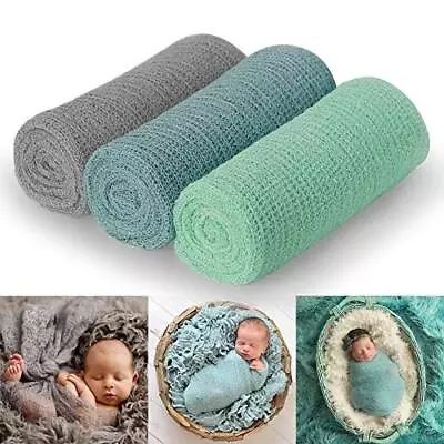 Sunmig Newborn Photography Props 3 Pcs Baby Stretch Wraps Professional Baby P... • $37.83