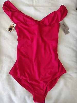 Huit Red Cross Back Swimsuit Size 10/32c. Brand New • $31.11