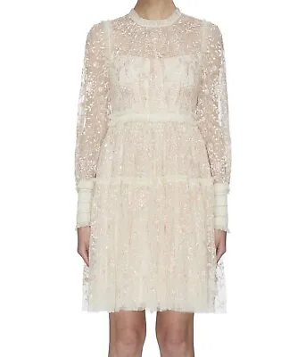 Needle & Thread Whitehorn Mini Dress Size 2 Beaded And Embroidered Floral $500 • £168.74