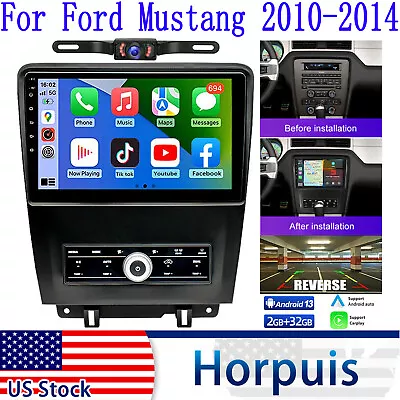 For 2010-2014 Ford Mustang Android 13 Touch Screen CarPlay Car Stereo Radio Wifi • $231.56