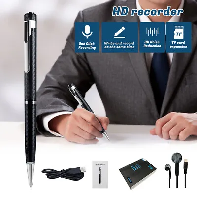 Mini Hidden Pocket Pen Voice Recorder Body Audio Spy Security Device Recording • $18.99