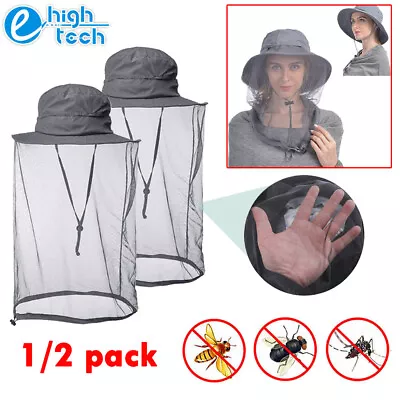 1/2 Pack Mosquito Net Hat Head Face Bugs Bees Mesh Protection For Hiking Fishing • $12.99