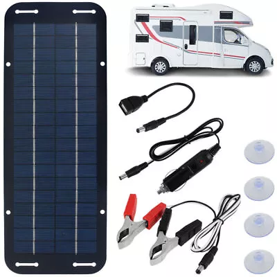 12V 30W Portable Solar Panel Trickle Battery Charger Car Van Boat Caravan Camper • £11.99