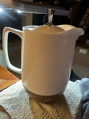 Vintage Coffee Carafe Pitcher Thermos Insulated Ware King Seeley USA Tan Brown • $8.10