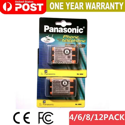 2 Pack Panasonic Rechargeable Ni-MH Batteries 650 MAh For Cordless Phone KX-TG20 • $18.99