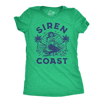 Womens Siren Coast T Shirt Funny Tropical Mermaid Beach Lovers Tee For Ladies • $9.50
