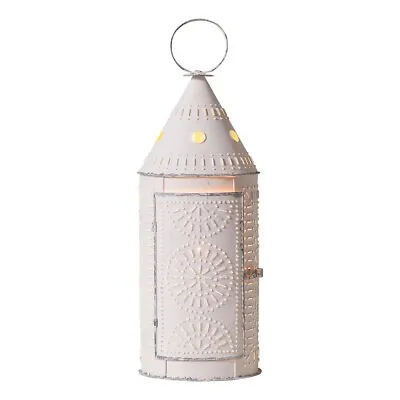 Rustic White Lantern - Handpunched 21  High Electrified • $83.95
