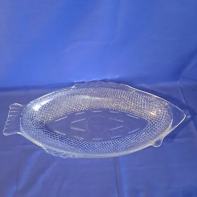 LARGE Glass McKee CRAB CLEAR FISH Shape BAKER Dish 18 Tray  Bowl Serving Platter • $19.99