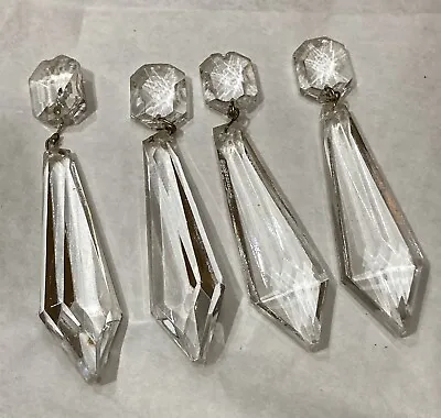 4 X Vintage Waterford Crystal Drops Spare Replacement Lustres. 4”  10cm • £70