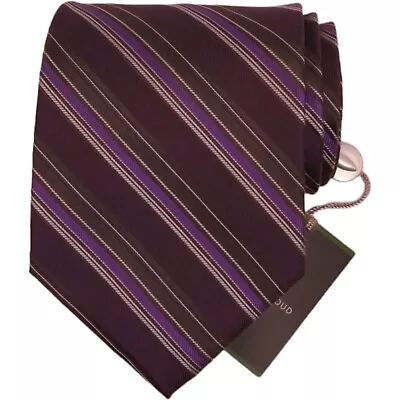 JOSEPH ABBOUD Mens Classic Tie 3.75 Purple Stripe 100% Silk Dress Necktie ITALY • $19.69