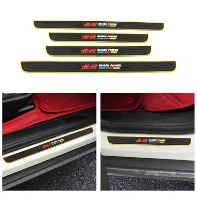 Yellow/Black Rubber MUGEN Car Door Scuff Sill Cover Panel Step Protector • $11.88