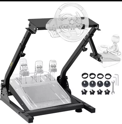 GT Omega Classic Steering Wheel And Pedal Stand - Black • £40