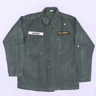 C5102 VTG U.S. ARMY Utility Shirt Military Size M • £16.06