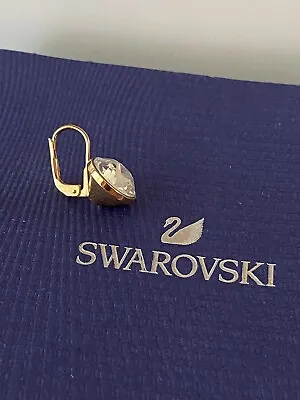 ONE ONLY Genuine Swarovski Crystal Leverback Rhodium Plated Earring SWANLOGO NEW • $15