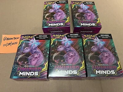 $150 • Buy Pokemon Sun And Moon Unified Minds Booster Card Pack - Pack Of 3 X5 Boxes