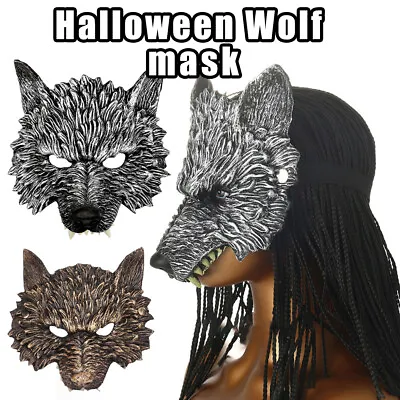 £7.18 • Buy Wolf Mask Women Men Halloween Wolf Face Mask For Masquerade Fancy New