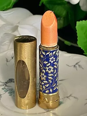 Vintage Helena Rubinstein Le Lipstick Floral Gold Metal Tube New  Peach Lame • $35.99