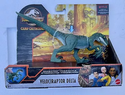 Mattel Jurassic World Camp Cretaceous Savage Strike Velociraptor Delta RARE • $34.99