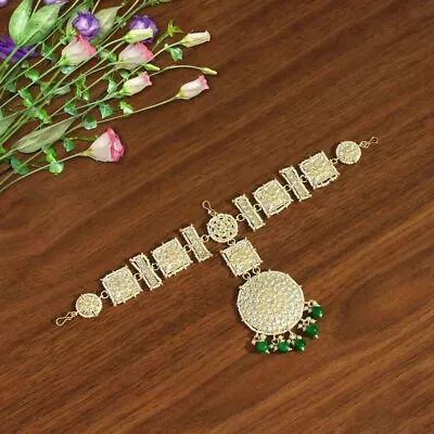 Green Color Kundan Matha Patti  • $14.99