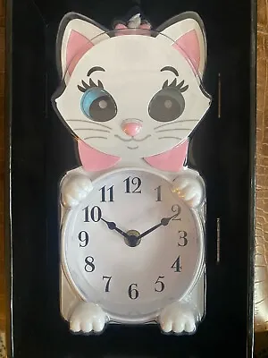 Disney Parks Aristocats Marie Cat Moving Eyes And Tail Wall Clock White And Pink • $50