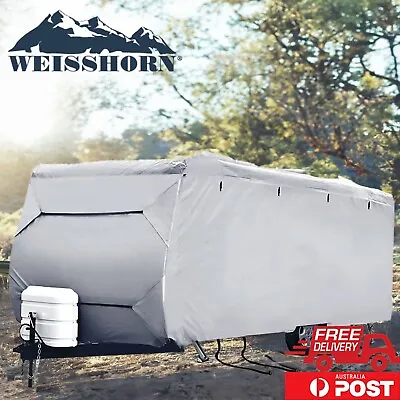 Weisshorn Caravan Cover | Heavy Duty Waterproof UV Stable | 5 Sizes | 14-24FT • $164.90