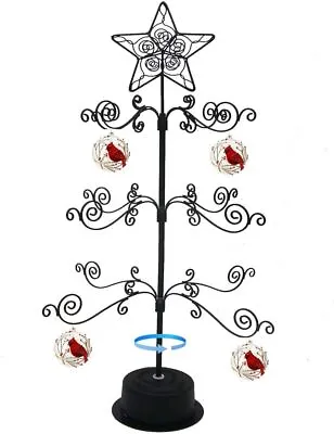 24 Inch Metal Ornament Display Tree Stand Rotating Holder Hanger  Black • $40.85