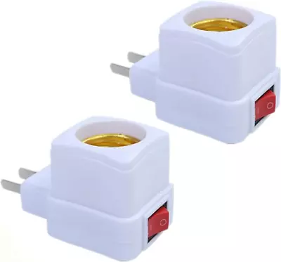 $8.77 • Buy Socket Extension Adapter (2PACK) E26/E27 With Switch,Plug-In Light Socket,Conver