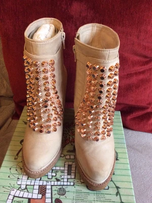 £10.50 • Buy Jeffery Campbell Leather Ankle Boots Size 4 Lopez Rose Stud