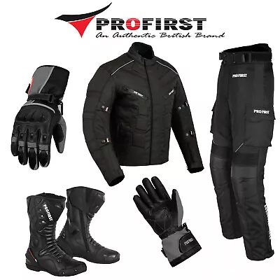 Motorcycle Racing Textile Suit Motorbike Riding Leather Boots Biker Gloves Armor • $202.03