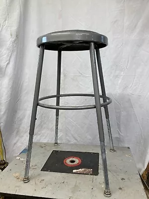 Vintage Krueger Gray Metal Industrial Adjustable Stool Swivel Feet • $125