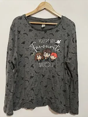 HARRY POTTER Size 14 Women’s Knit Grey Jumper You’re My Favourite Muggle • $19.95