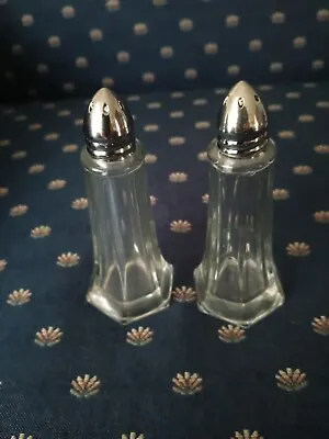 Mid Century I. W. Rice Hand Cut Glass Salt & Pepper Shakers NOS Japan • $22.01