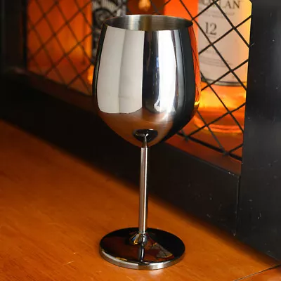 Stainless Steel Champagne Cup Wine Glass Bar Cocktail Metal Wine Glass Goblet • $18.89