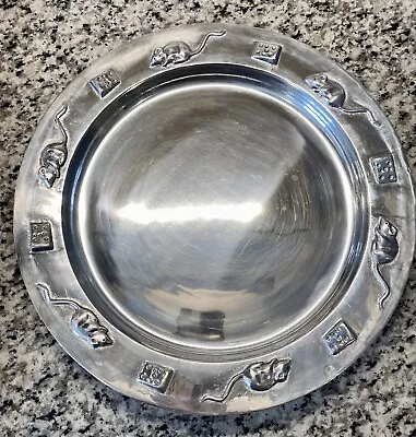 SILVER ALUMINUM CHEESE & CRACKERS TRAY PLATTER / SERVING DISH - Mariposa 1993 • $22.99