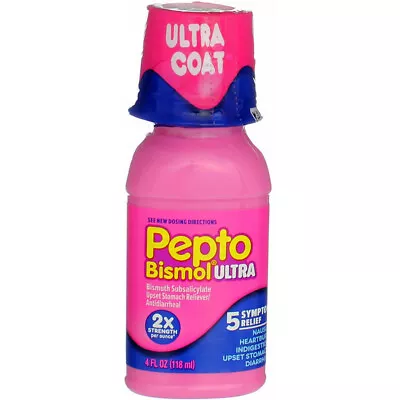 4 Pack Pepto-Bismol Ultra 5 Symptom Digestive Relief Liquid Original 4 Fl Oz • $30.15