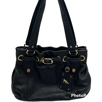 $32.49 • Buy Emma Fox Hobo Shoulder Bag Satchel Black Leather Gold Tone Hardware