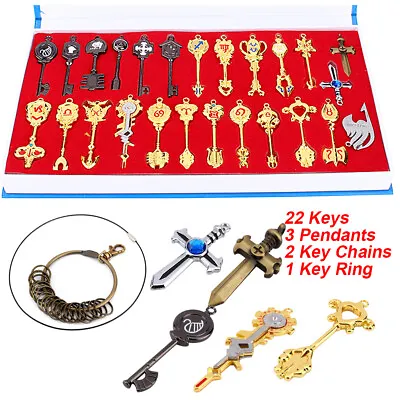 Anime Fairy Tail Lucy Set Of 25Pcs Keys Necklace Pendants Keychains Cosplay Gift • £29.99