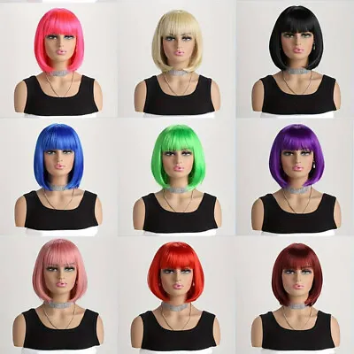 New Ladies Womens Fashion Short Bob Style Full Wig Fancy Dress Party Cosplay • £2.99