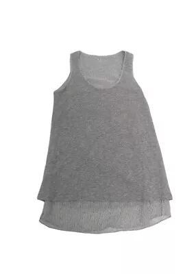 MAJESTIC FILATURES PARIS Grey Tunic Tank W Silk Accents Size XS NWOT • $16.89