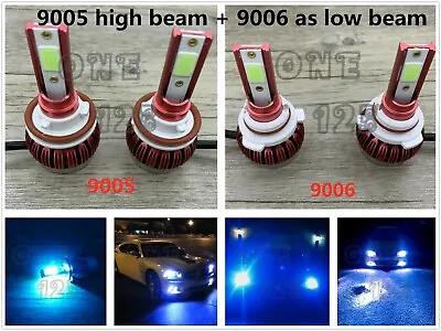 9005+9006 Combo LED Headlight Bulb Kit High Low Beam Super Bright 8000k Ice Blue • $26.99