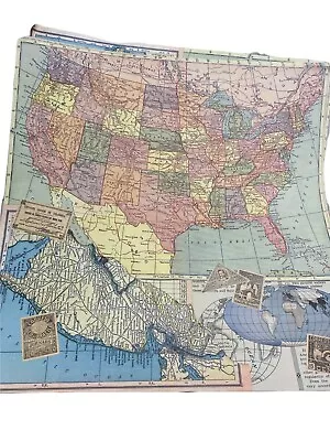 NEW 12 X 12 Vintage USA Map Scrapbook Paper • $3