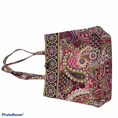 VERA BRADLEY Very Berry Paisley Quilted 2 Handle Medium Toggle Tote Bag Retired • $19.66