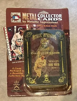 1994 Metallic Impressions Cooperstown Collection Babe Ruth Set In Tin NEW 5 Card • $9.95