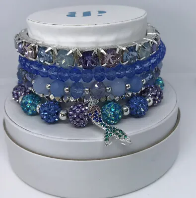 Bomb Party Summer Stacks Bracelets Mermaid’s Lagoon RBP4237 Blue Purple • $99.95
