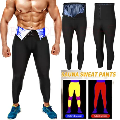 Men's Sweat Sauna Pants Thermo Slimming Legging Thigh&Leg Body Shaper Fat Burner • $16.79