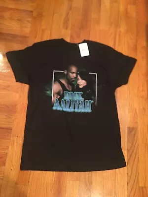 NWT Aaliyah And DMX Mens Size MEDIUM Short Sleeve T-Shirt Black Crew Neck  • $13.99