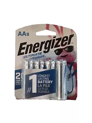 (8) Energizer Ultimate Lithium AA Batteries Brand New Sealed Packaging Exp 2048 • $17.89